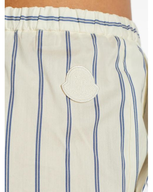 Moncler White Pinstripe Trousers