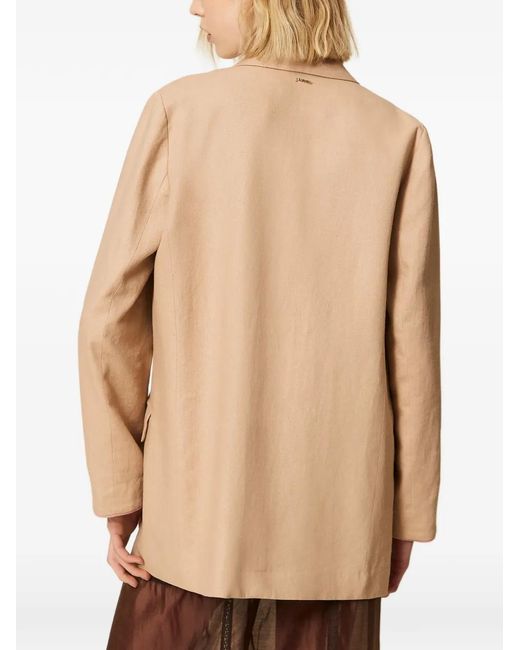 Twinset Natural Linen Blend Blazer
