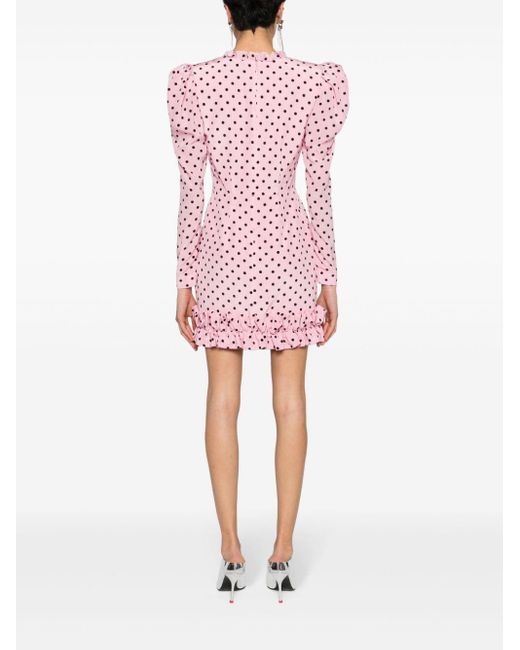 Alessandra Rich Mini-jurk Met Stippen in het Pink