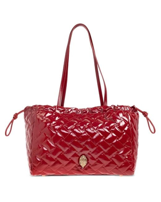 Kurt Geiger Red Quilted Drawstring-Fastening Tote Bag