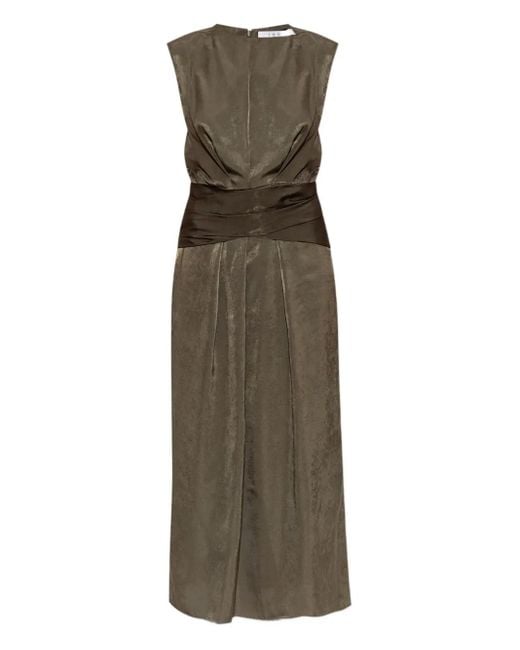 IRO Natural Padded-Shoulders Maxi Dress