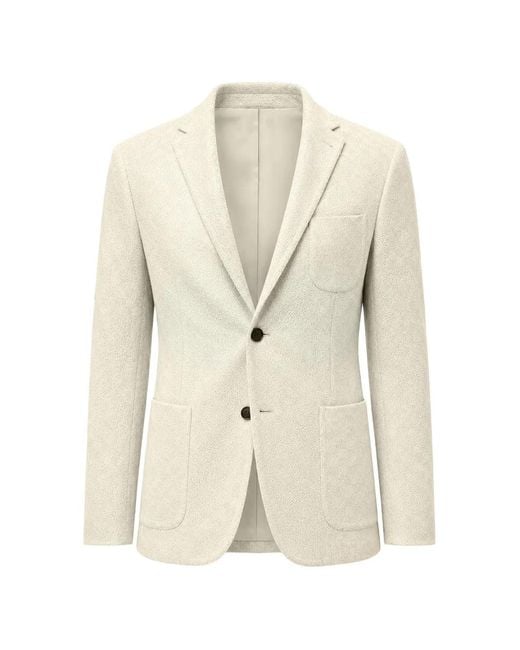 Corneliani White Crochet-Pattern Patch-Pocket Jacket for men