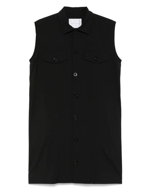 Sacai Black Sleeveless Mini Dress