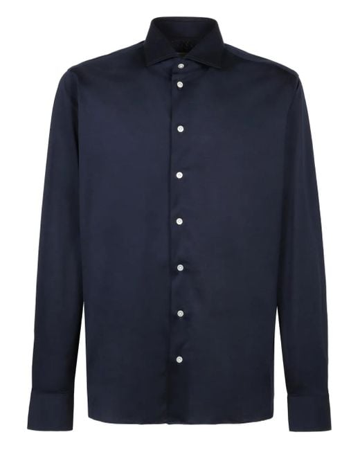 Borriello Blue Cotton Shirt for men