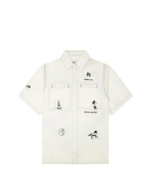 JUNGLES White Graphic-Print Short-Sleeve Shirt for men
