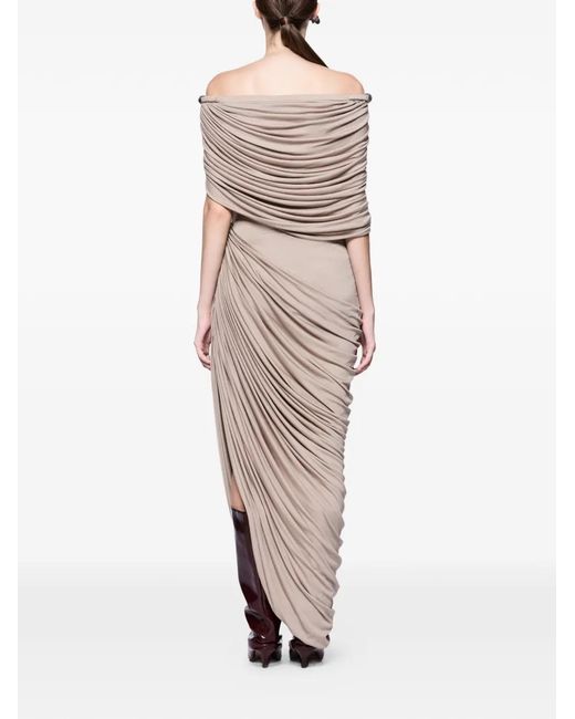 Chats by C.Dam Natural Thalyn Off-Shoulder Maxi Dress