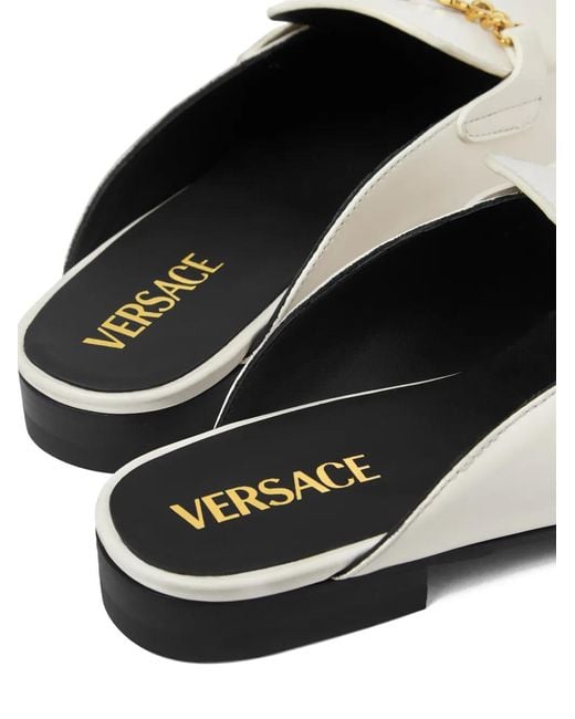 Versace White Medusa Leather Loafers