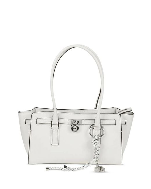 Michael Kors White Hamilton Leather Shoulder Bag