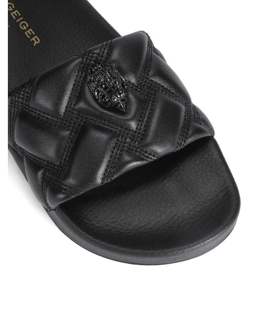 Kurt Geiger Black Meena Quilted Sandals