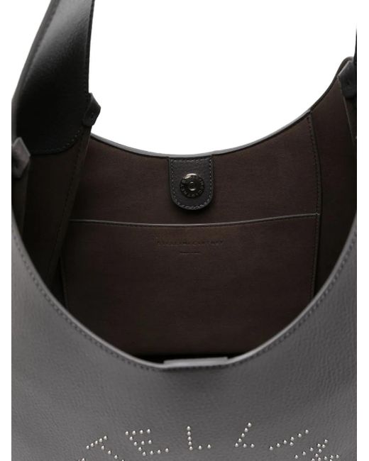 Stella McCartney Black Logo Slouchy Hobo Shoulder Bag