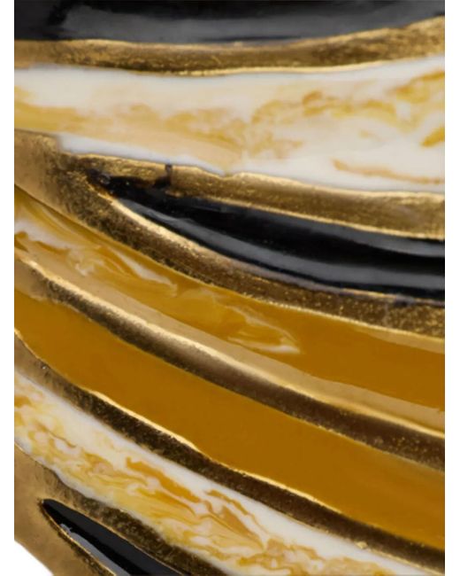 Pendientes de aro con logo en relieve Roberto Cavalli de color Metallic