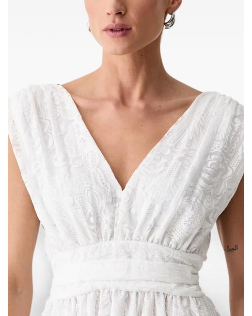 Morgan White Lace-Overlay Mini Dress