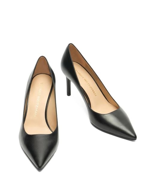 Stuart Weitzman Black 75Mm Stuart Power Pointed-Toe Stiletto Pumps