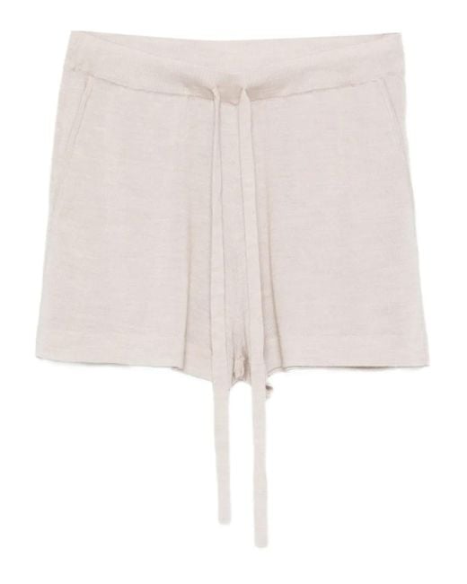 P.A.R.O.S.H. Natural Drawstring-Waist Shorts