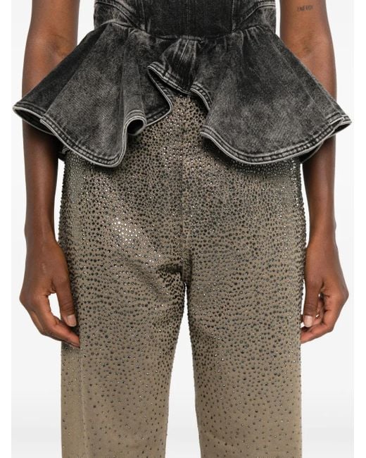 Golden Goose Deluxe Brand スワロフスキービジュートリム ジーンズ Gray