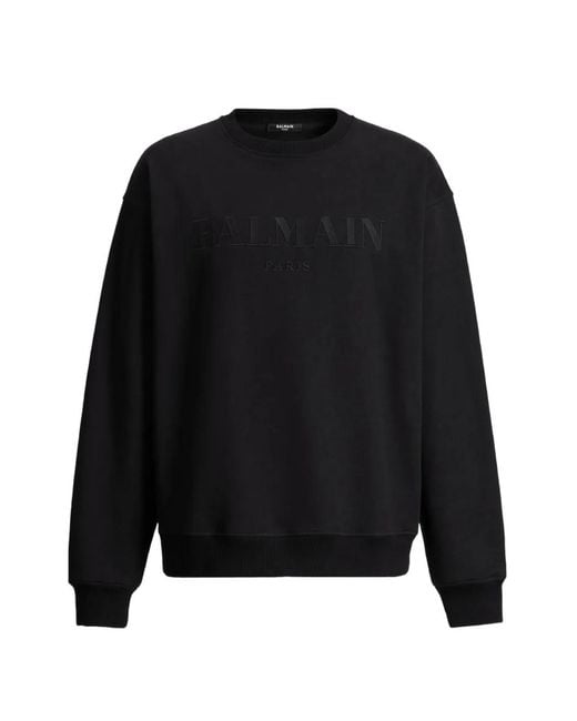 Balmain Black Embroidered Vintage Sweatshirt for men