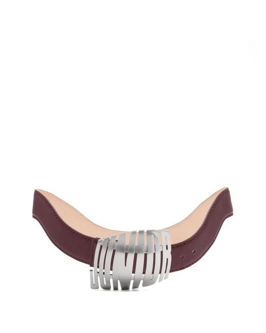 Jean Paul Gaultier Pink Wavy Leather Belt