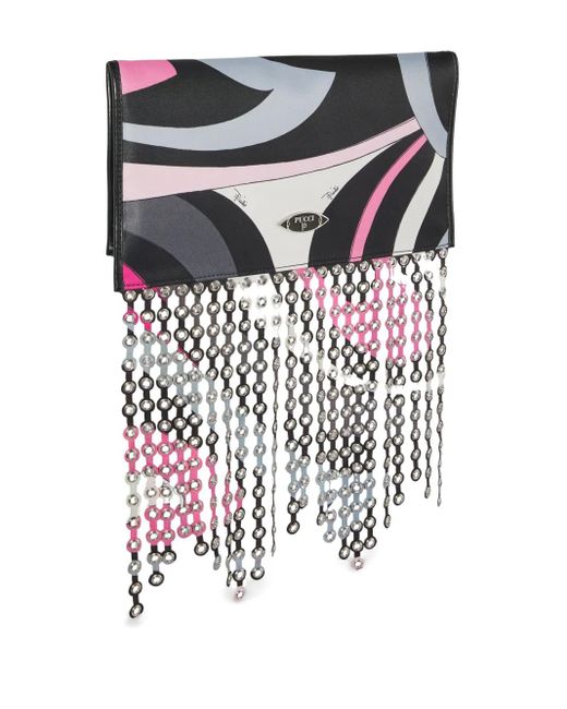 Emilio Pucci White Marmo-Print Folded Shoulder Bag