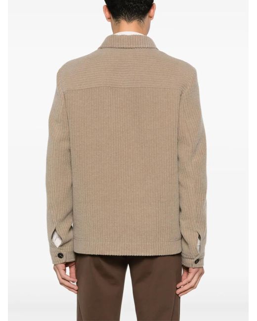 Circolo 1901 Jacke Aus Geripptem Strick in Natural für Herren