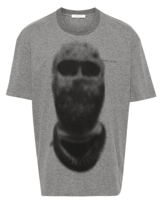 Ih Nom Uh Nit Gray Blurred Face-print T-shirt for men