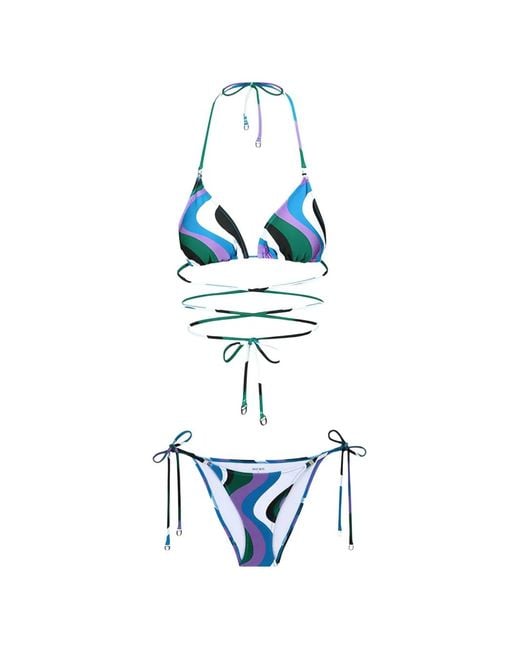 DAZE DAYZ White Pado Abstract-Print Wrap-Around Bikini