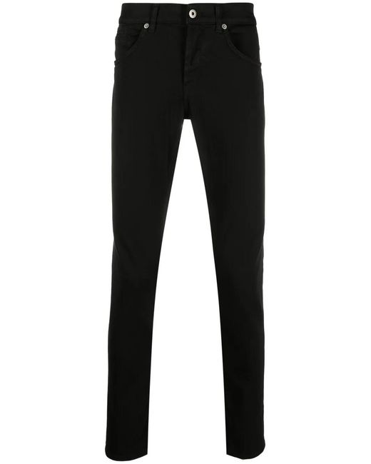 Dondup Black Five-Pocket Slim-Fit Jeans for men