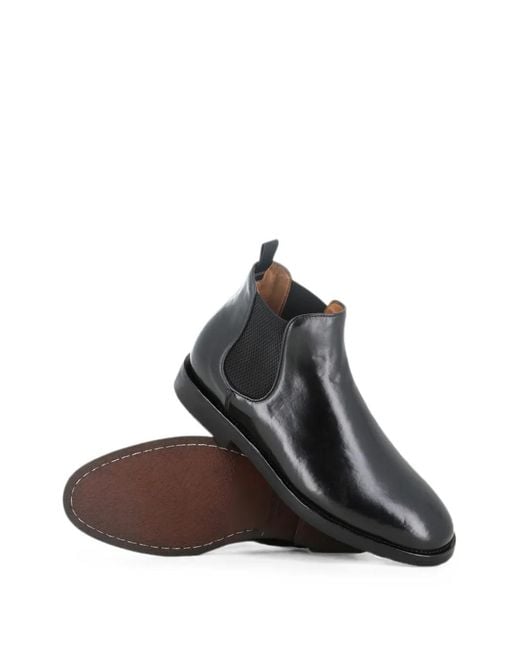 Officine Creative Black Leather Chelsea Boots for men