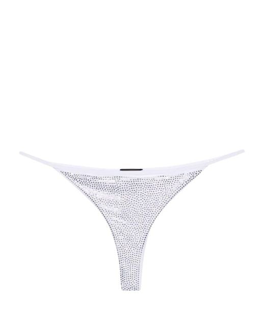 DSquared² White Crystal-embellished Bikini Bottom