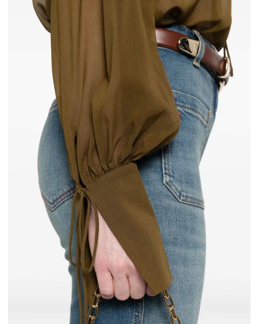 ANDAMANE Gesmockte Blouse in het Green