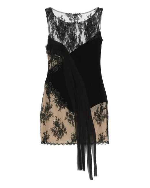 Gemy Maalouf レースパネル ミニドレス Black