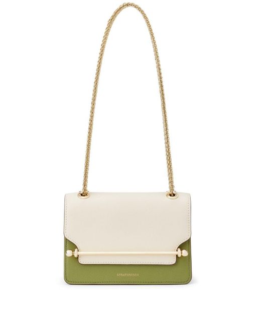 Strathberry East West Leather Shoulder Bag in White | Lyst