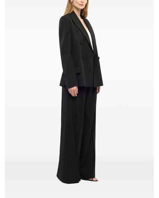 Another Tomorrow Black Double-Breasted Blazer