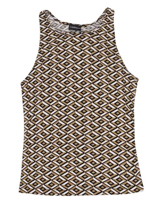 CALLIPYGIAN Brown Top mit geometrischem Print