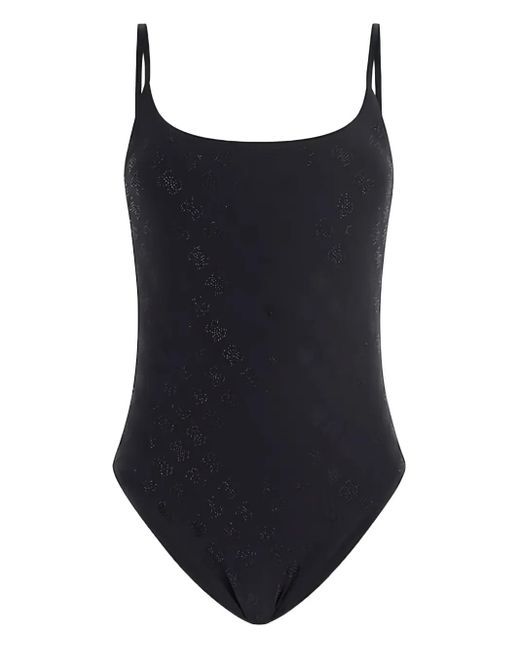 Guess Black Embellished Scoop-Neck Swimsuit
