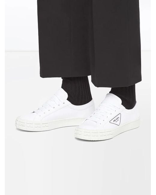 メンズ Prada プラダ ロゴ スニーカー White