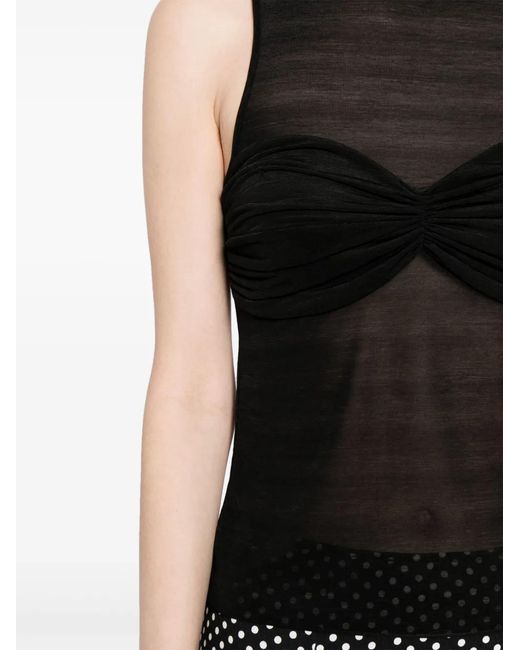Reformation Black Rose Knit Top