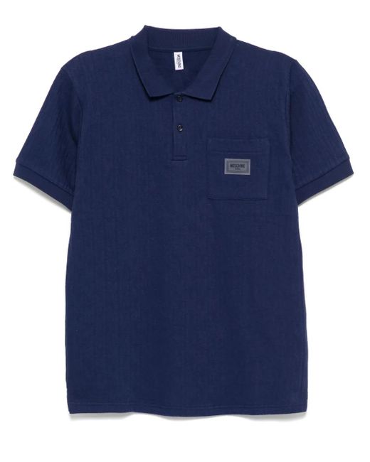 Moschino Blue Cotton Polo Shirt for men