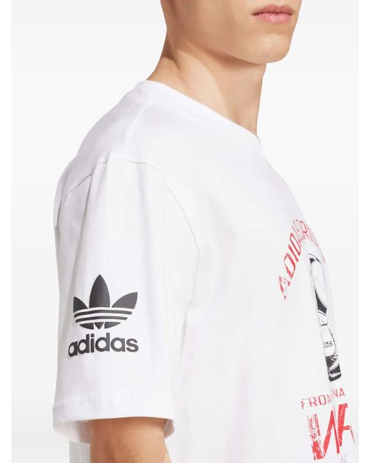 T-Shirt 90's Football Con Grafica di Adidas in White da Uomo