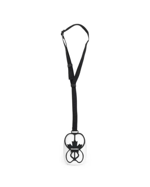 DSquared² White Maple-Leaf Adjustable-Strap Phone Holder for men