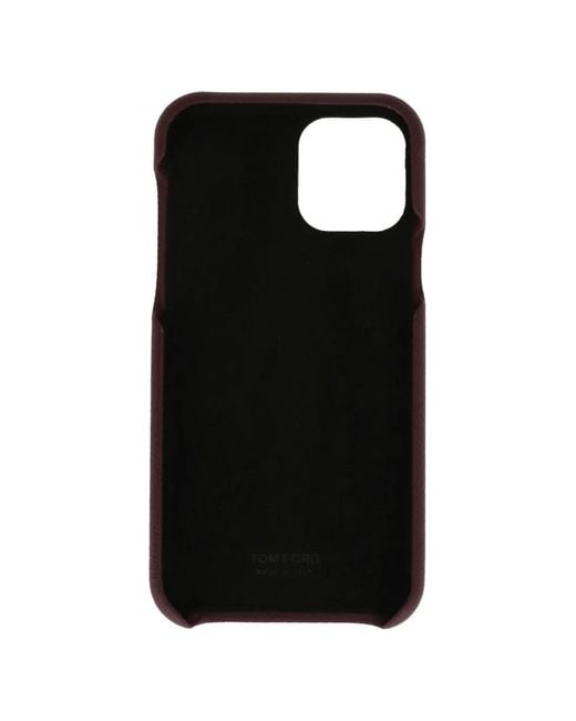 Tom Ford Purple Coque D'Iphone En Cuir Grainé À Logo Imprimé for men
