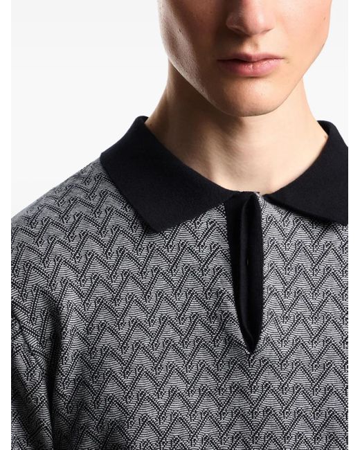 メンズ Emporio Armani シェブロン ポロシャツ Gray