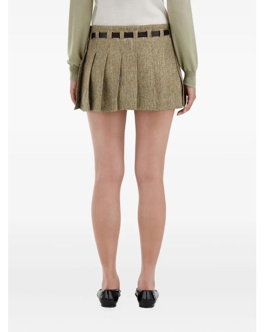 Ferragamo Natural Mini Skirt With Gancini Belt