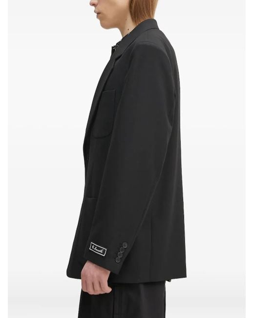 Lacoste Black Patch-Pocket Single-Breasted Blazer for men