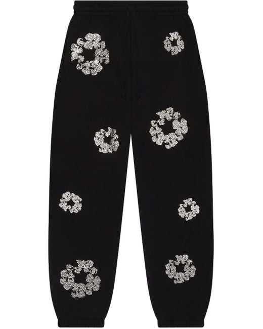 DENIM TEARS Black Swarovski Wreath Track Pants for men