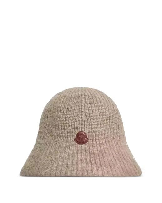 Gorro Con Parche Del Logo Moncler de color Natural