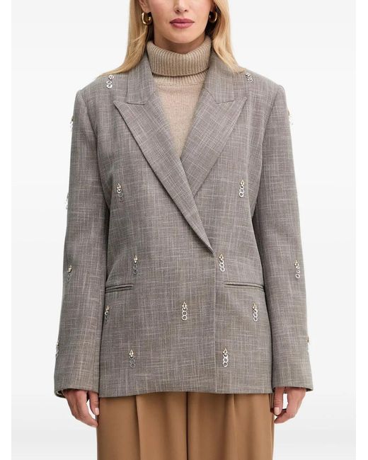 SIMONA CORSELLINI Gray Embellished Blazer