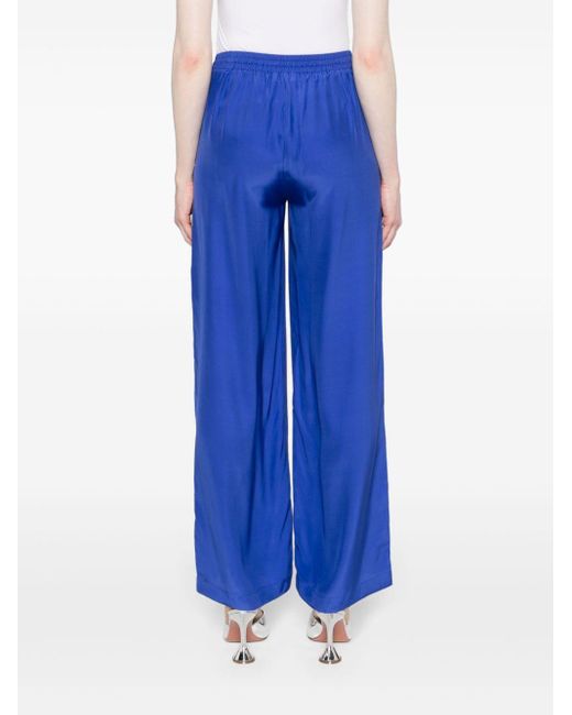 P.A.R.O.S.H. Drawstring-waist Silk Trousers Blue
