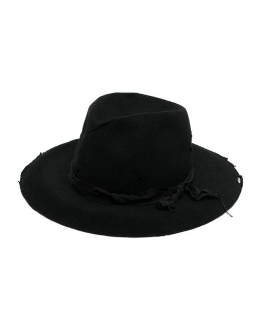 Sombrero fedora deshilachado Yohji Yamamoto de hombre de color Black