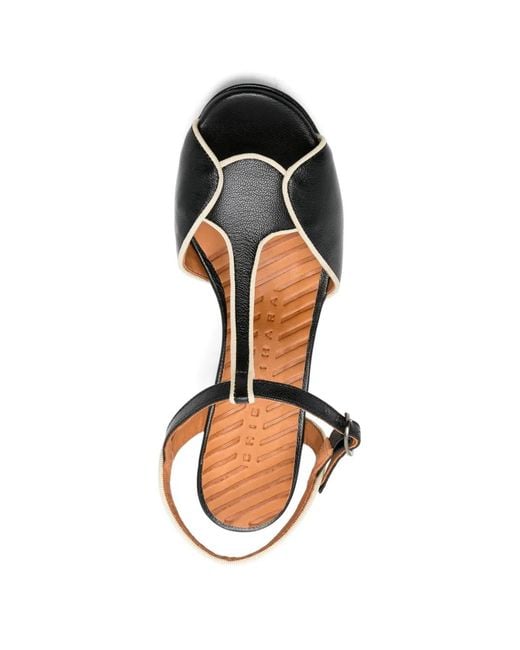 Chie Mihara Black Keduni T-Bar Platform Sandals