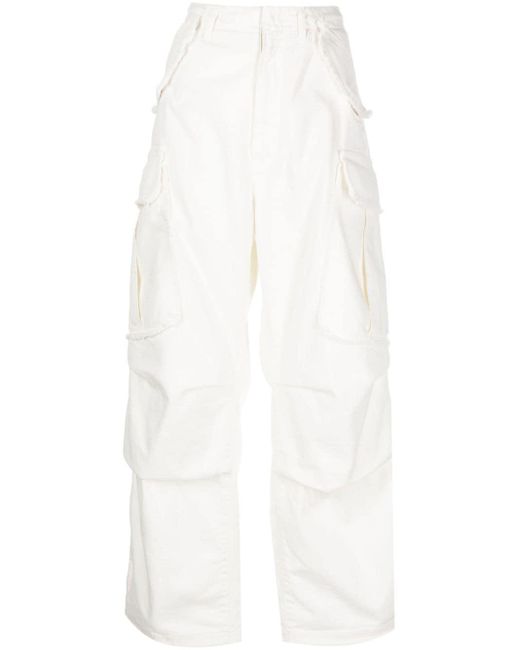 DARKPARK White Vivi Wide-leg Cargo Jeans